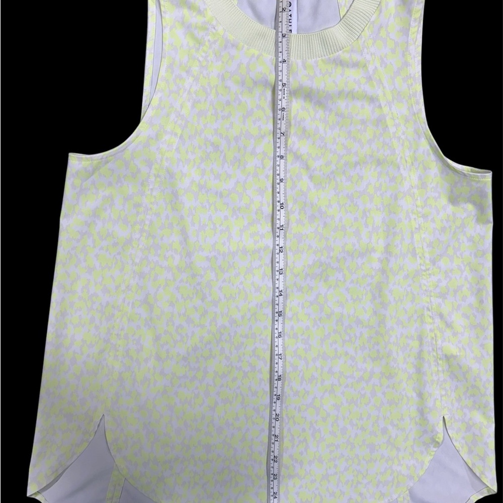 ATHLETA women’s Sleeveless Top in safety Yellow, cream and grey